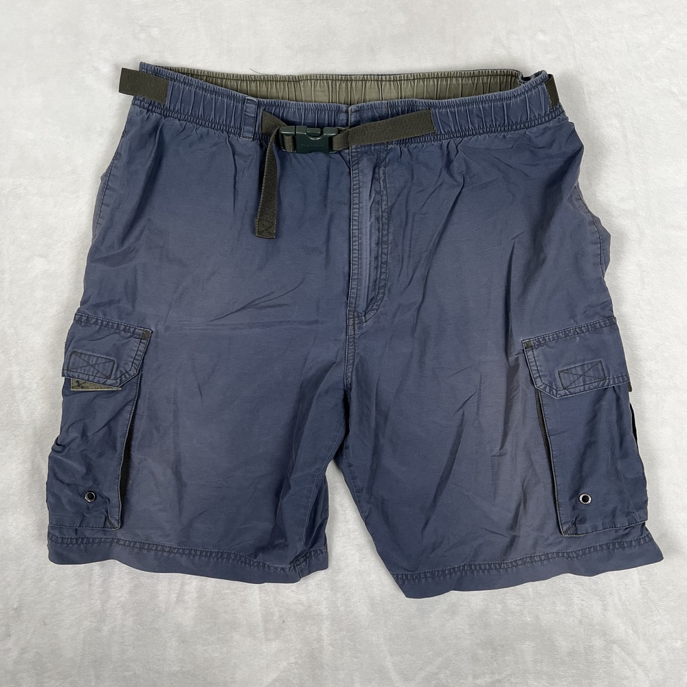 Vintage Old Navy Trek Cargo Shorts Mens Large Blue Nylon 9 Inseam Belt Y2K